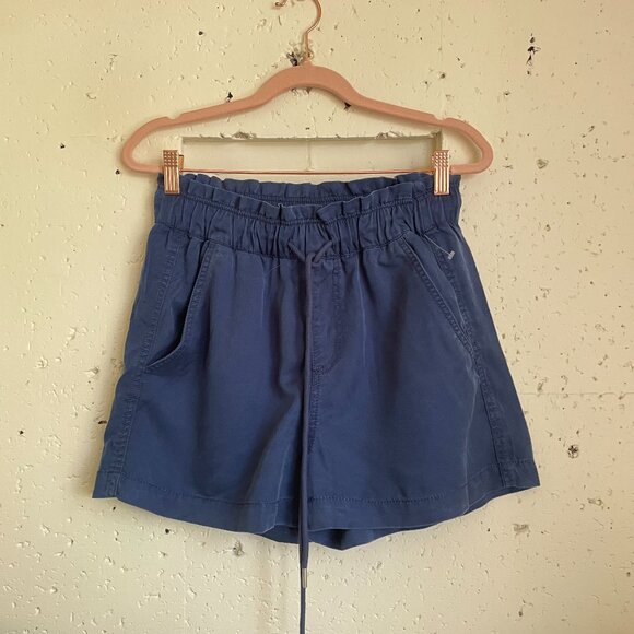 LOFT | Navy Blue Paperbag Drawstring Pocket Shorts Small NWT - Picture 1 of 5